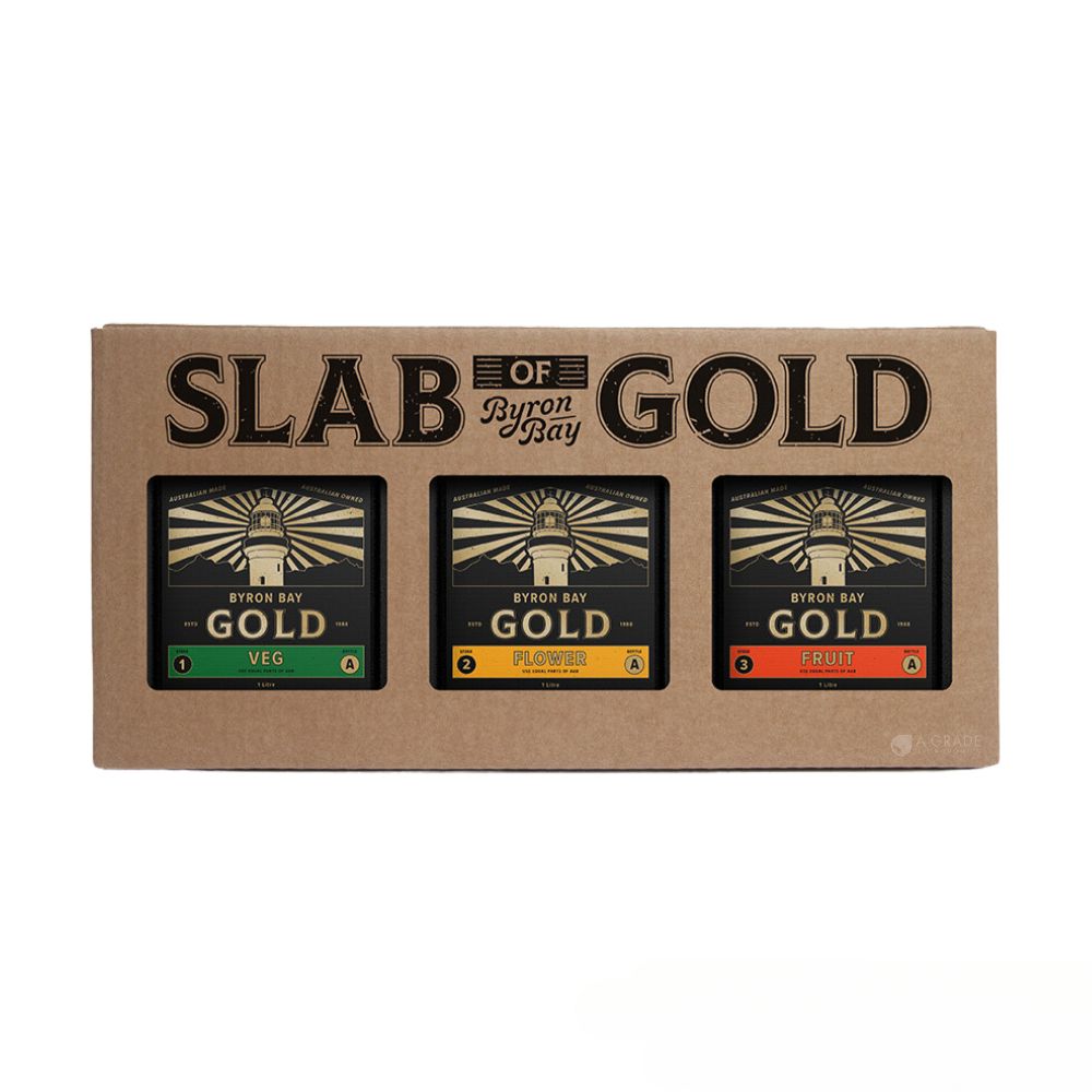 BYRON BAY GOLD - Slab of Gold Hydroponic Nutrients Box Set - A-Grade Hydroponics