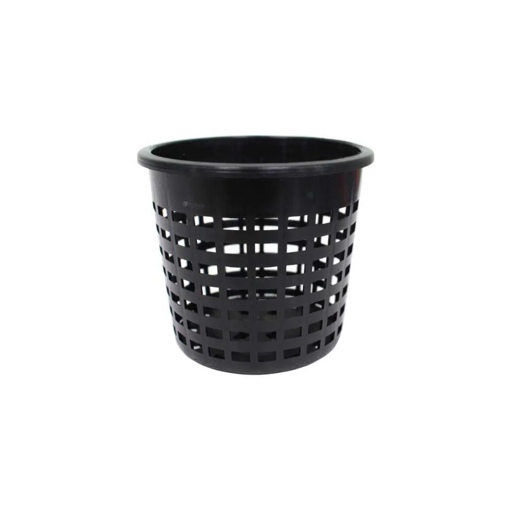 80mm black net pot for hydroponics, durable mesh design for aeration and healthy root development
