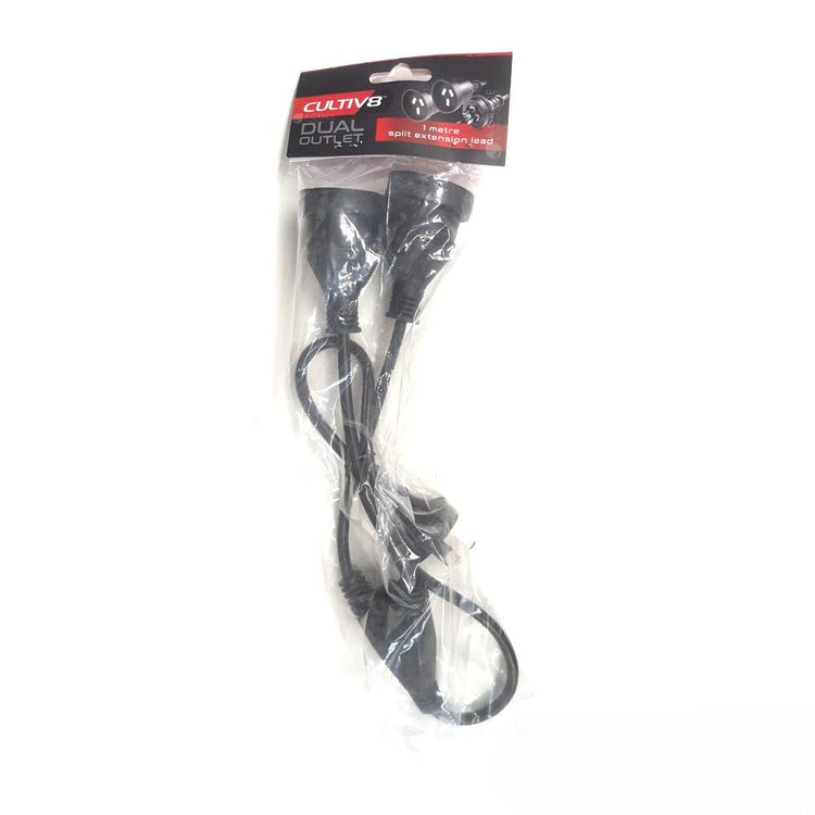 CULTIV8 Dual Outlet Split Extension Lead - A-Grade Hydroponics