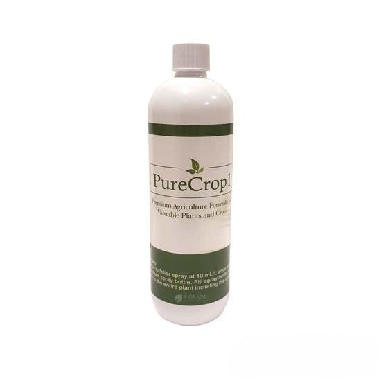 PureCrop1 premium agricultural formula 500ml bottle for healthy plants and crops, organic pest control and natural plant protection.