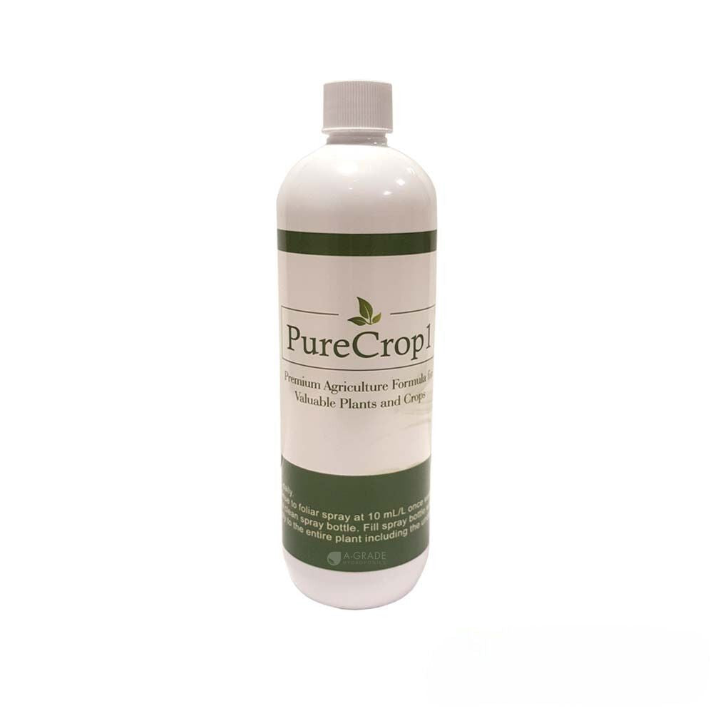 PureCrop1 premium agricultural formula 500ml bottle for healthy plants and crops, organic pest control and natural plant protection.