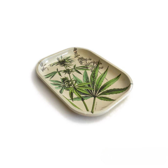 Metal Cannabis Ritual Tray - Vintage Botanical Print - A-Grade Hydroponics