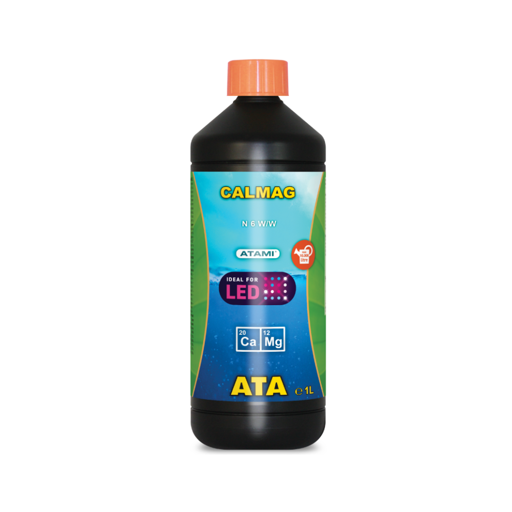Atami ATA CalMag 1L calcium and magnesium supplement, liquid plant nutrient for hydroponics and LED grow setups.