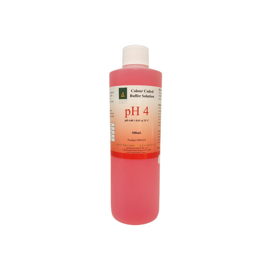 AUSTRALIAN SCIENTIFIC pH 4.0 Calibration Solution 500ml - A-Grade Hydroponics