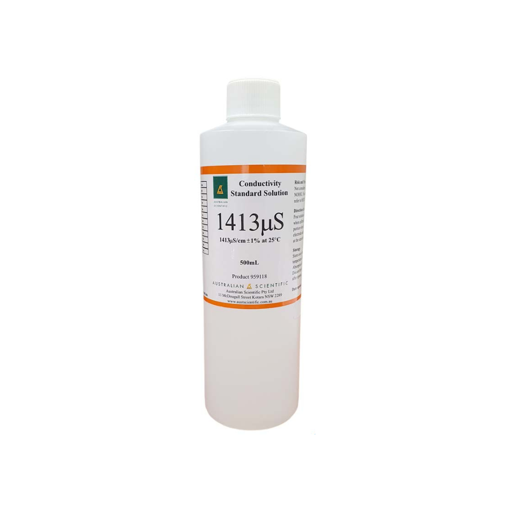 AUSTRALIAN SCIENTIFIC 1413uS Conductivity Standard Solution 500ml - A-Grade Hydroponics
