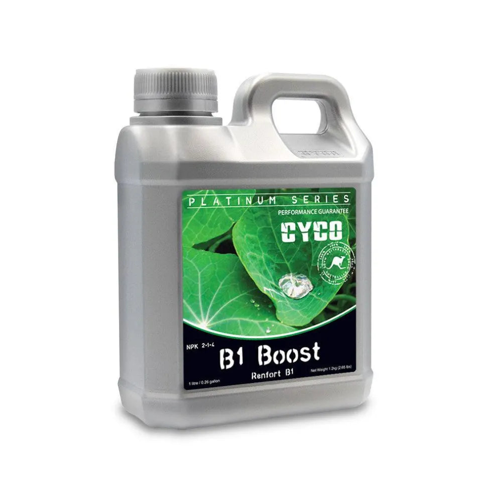 CYCO Platinum Series B1 Boost 1L vitamin B1 plant growth additive, small bottle, hydroponic root stimulant for plant health and stress support