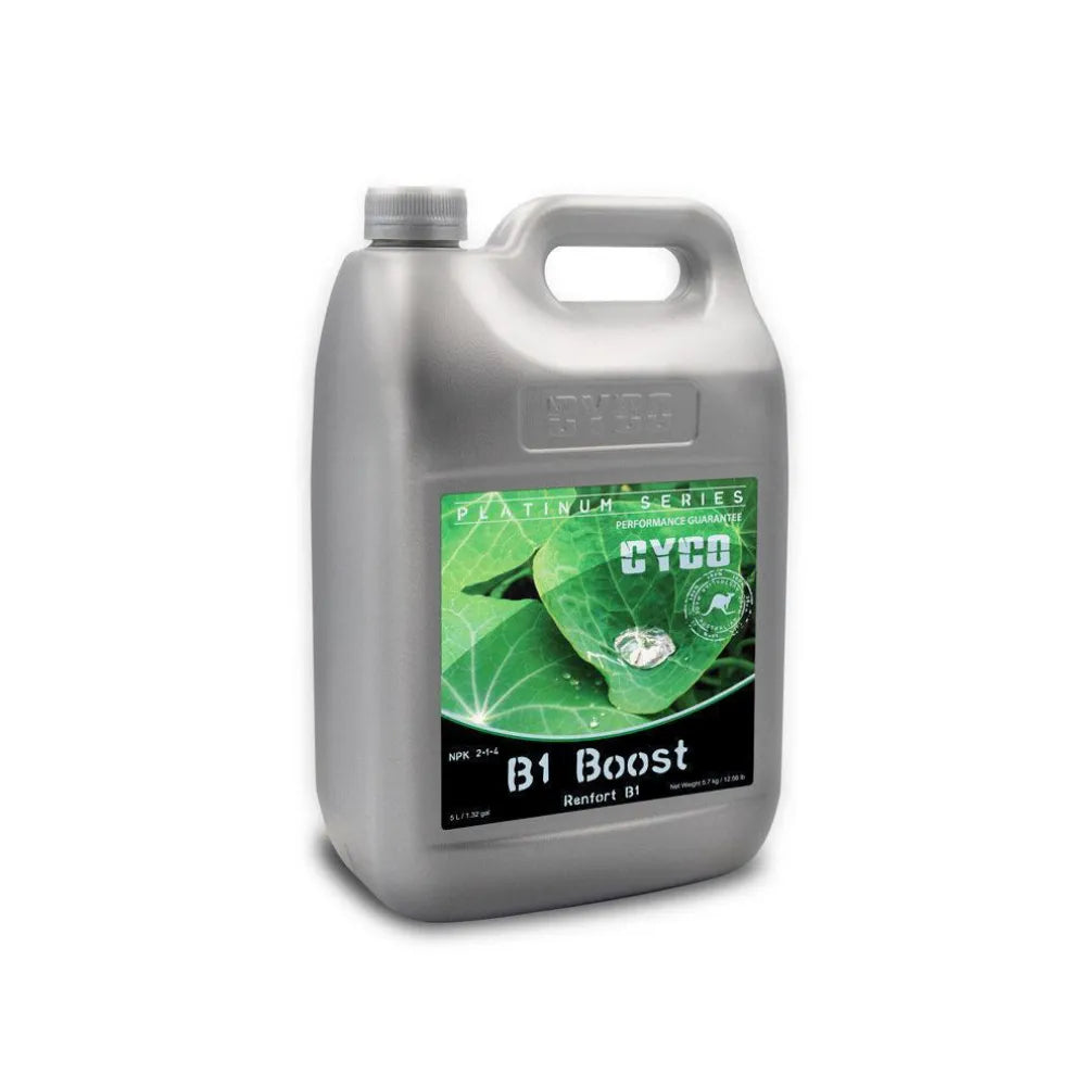 CYCO Platinum Series B1 Boost 5L vitamin B1 plant additive, medium container, hydroponic nutrient for root development and transplant shock reduction