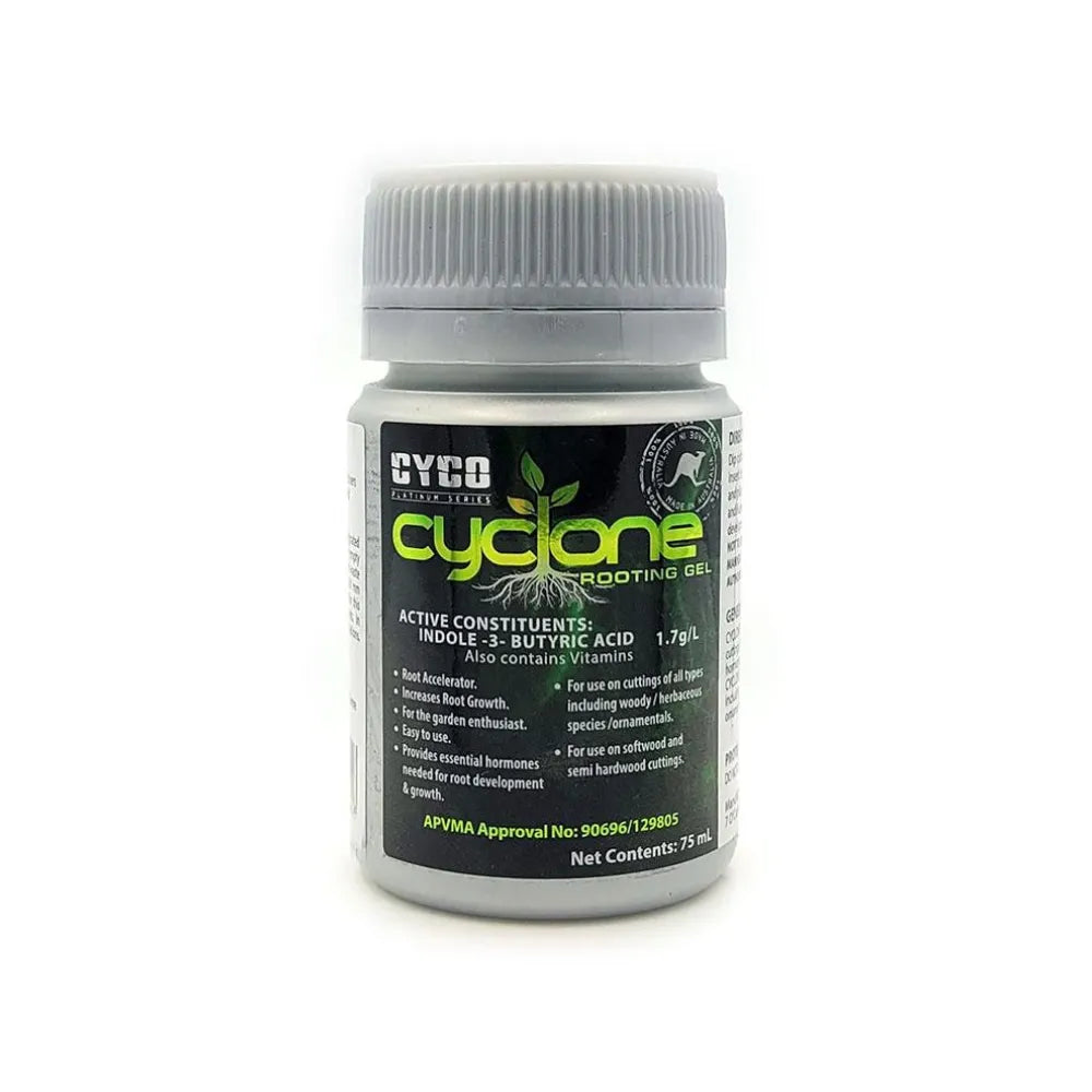 CYCLONE cloning gel rooting hormone 75ml, promotes fast root growth for plant cuttings and propagation