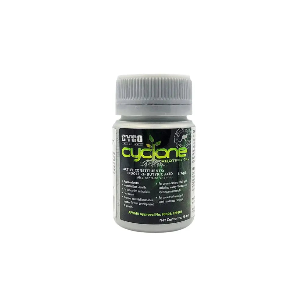 CYCLONE cloning gel rooting hormone 75ml, promotes fast root growth for plant cuttings and propagation