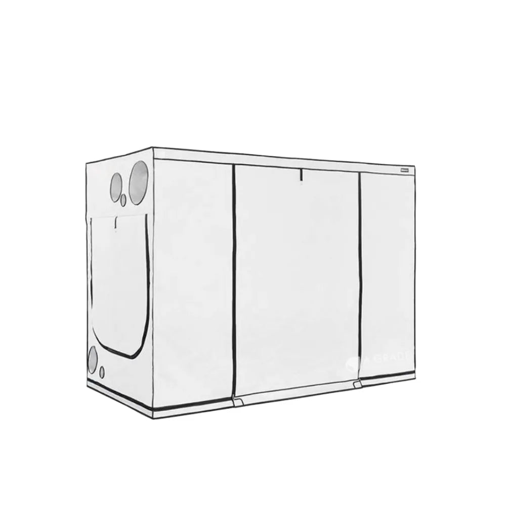 Homebox Ambient R300+ large indoor grow tent with reflective Mylar interior, multiple access doors and ventilation ports for professional hydroponic grow rooms