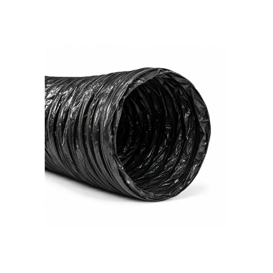 Flexible 100mm black nude ducting with durable wire core construction for indoor grow room extraction