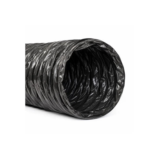 Flexible 300mm black wire core ducting for hydroponic grow room ventilation and airflow systems