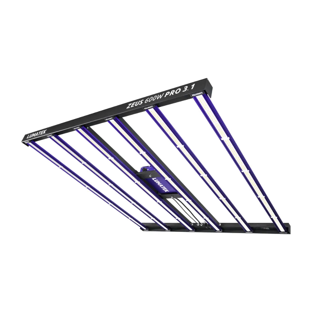 Lumatek Zeus 600W Pro 3.1 LED grow light – high-efficiency full spectrum hydroponic grow light with multi-bar design for indoor plant growth and commercial grow rooms.