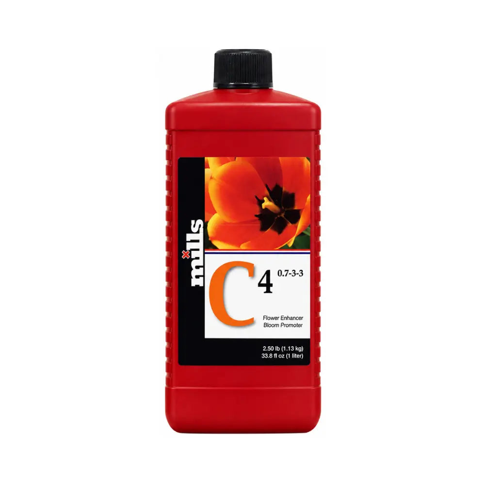 Mills C4 1L bloom enhancer. Flowering booster for hydroponics, soil and coco to increase flower size and heavier yields.