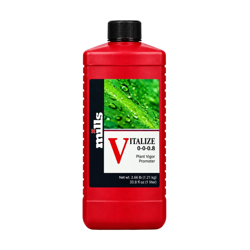 Mills Vitalize 1L. Mono-silicic acid additive to strengthen the cell walls of plants in an hydroponic grow set up.