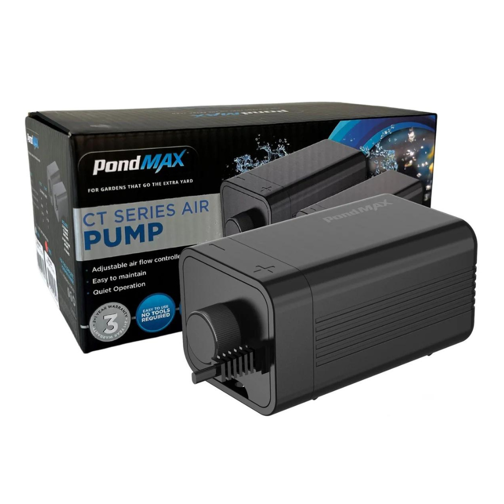 PondMAX CT402 Air Pump with adjustable airflow control, quiet operation and easy maintenance for hydroponic systems and tanks.