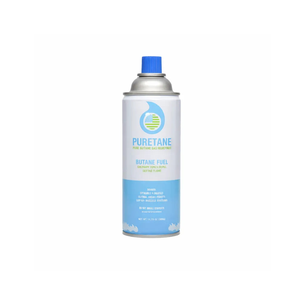 Puretane 99.99% ultra-refined butane gas 420ml canister for lighter refills and butane torches, premium high-purity fuel.