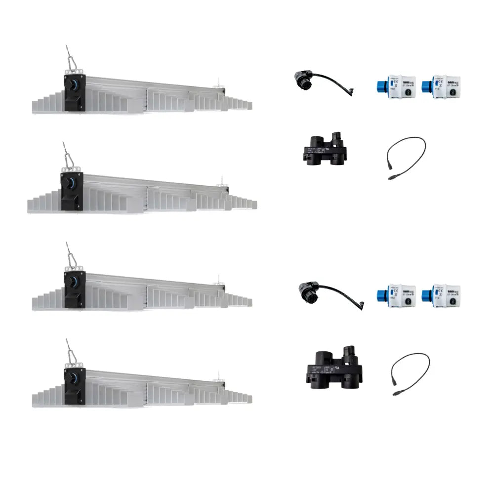 SANLIGHT EVO 4-120 quad LED grow light kit with dimmers and connection cables