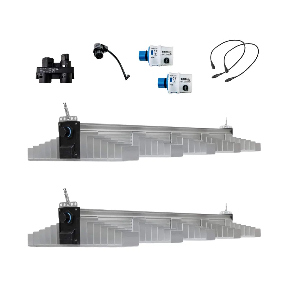 SANlight EVO 5-120 dual LED grow light kit with Bluetooth dimmers and cables