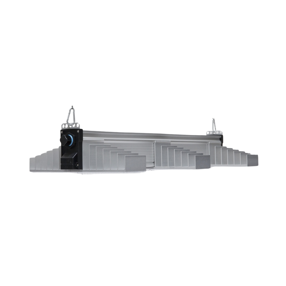 Sanlight EVO 3-80 200W LED grow light side view with aluminium heatsink and hanging mounts for indoor grows