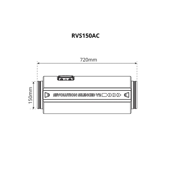 Systemair Revolution Silenced V2 AC inline fan 150mm with acoustic insulation, 720mm length, quiet ventilation for hydroponic grow rooms