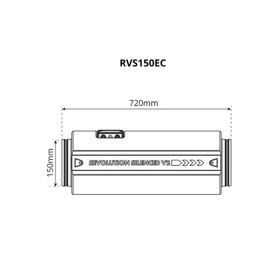 Systemair Revolution Silenced V2 EC Stratos centrifugal fan, dimensions.