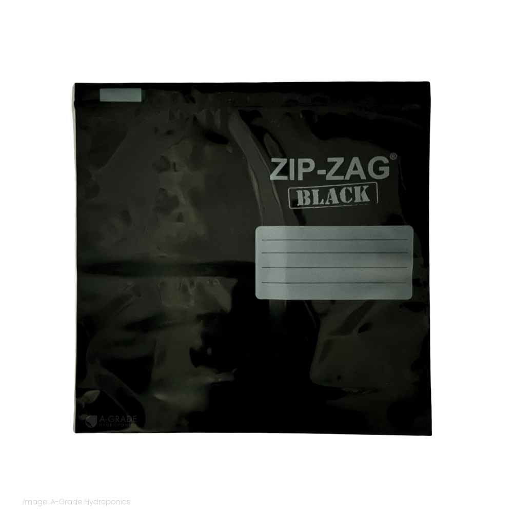 ZIP-ZAG Bag Black XL 1kg|10 Pack resealable storage bag, odour-proof and reusable zip lock pouch for secure storage.