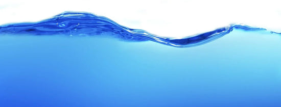 Blue water wave surface representing hydroponic nutrient solution, highlighting reservoir temperature control for optimal plant growth.