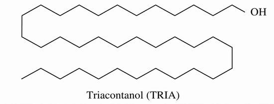 Skeletal structural formula of Triacontanol (TRIA) — C30H62O plant growth stimulant used in hydroponic nutrients and bloom boosters