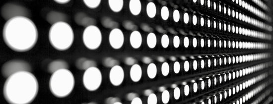 Close-up of white LED grow light diodes, illustrating PPFD and lux light measurement