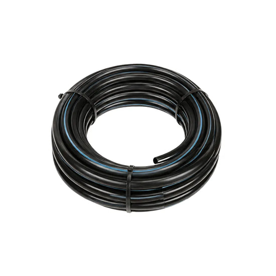 19mm soft poly hose for hydroponic irrigation systems, flexible poly tubing for pumps, reservoirs and grow room plumbing.