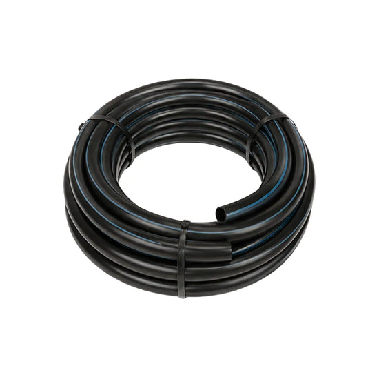 25mm soft poly hose for hydroponic irrigation systems, flexible poly tubing for pumps, reservoirs and grow room plumbing.