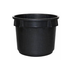 Black 52L round plastic flower pot, heavy-duty garden planter tub for hydroponic gardening