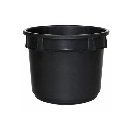 Black 52L round plastic flower pot, heavy-duty garden planter tub for hydroponic gardening