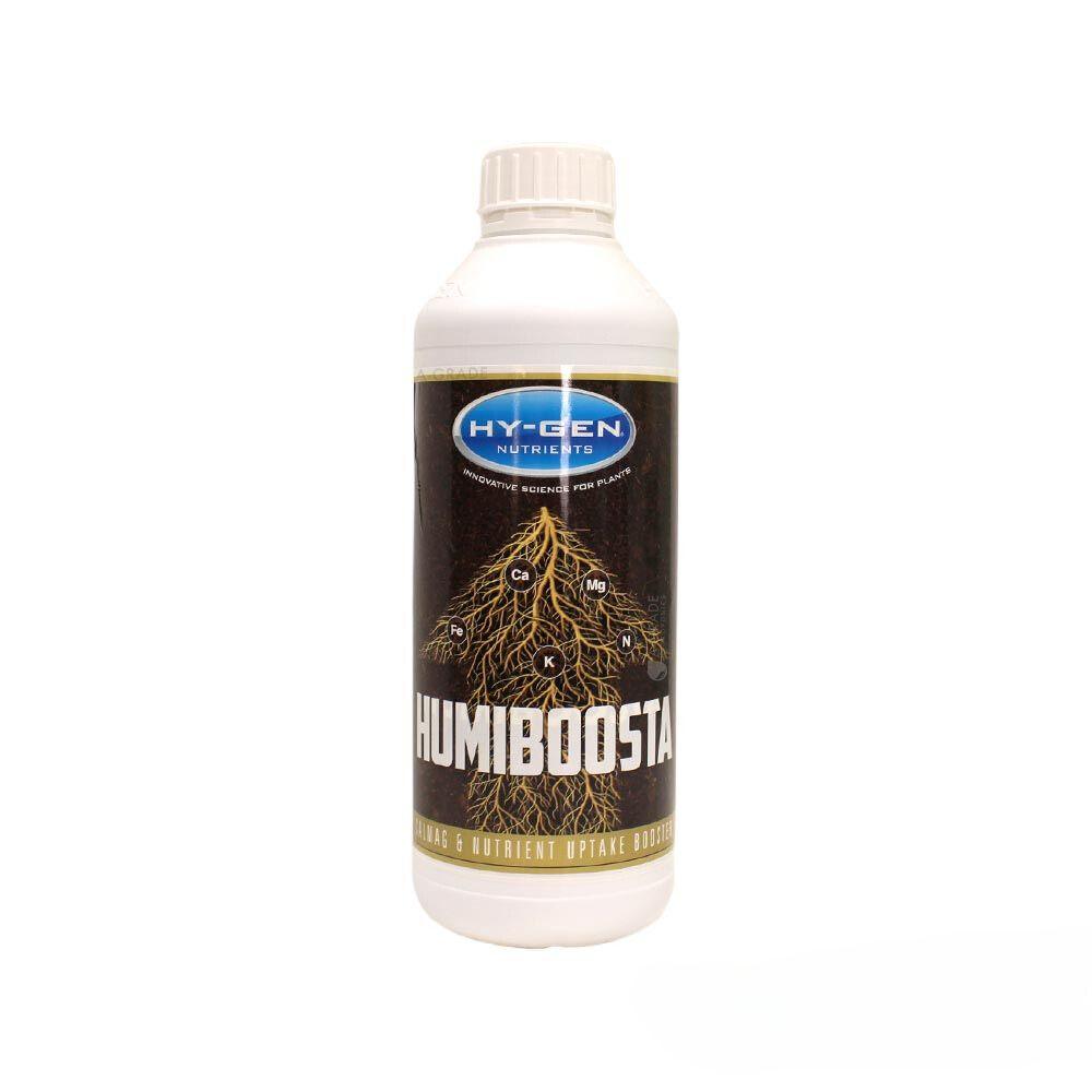Hy-Gen Humiboosta 1L nutrient uptake booster with organic fulvic and humic acids, improves root health, growth and yield quality.