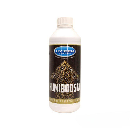Hy-Gen Humiboosta 1L nutrient uptake booster with organic fulvic and humic acids, improves root health, growth and yield quality.
