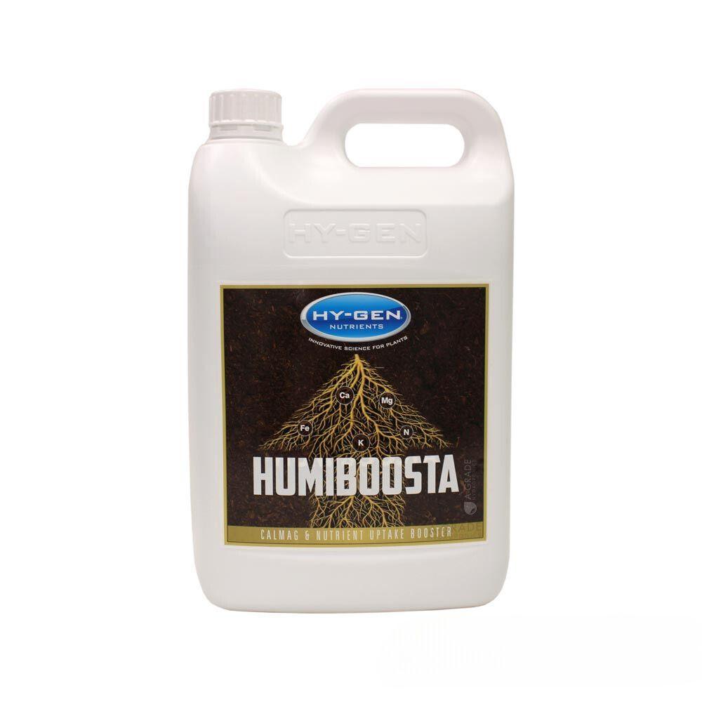 Hy-Gen Humiboosta 5L nutrient uptake booster with organic fulvic and humic acids, improves root health, growth and yield quality.