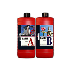 Mills Basis A and B 2L Set. Premium 2-part hydroponic base nutrients professional grow fertiliser for soil, coco and hydroponic systems