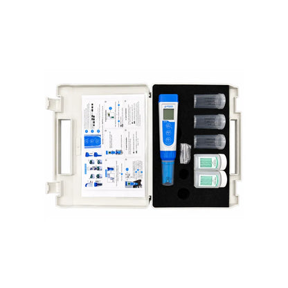 APERA EC60 pocket tester kit with EC meter, calibration solutions and carry case for hydroponic nutrient and water testing.