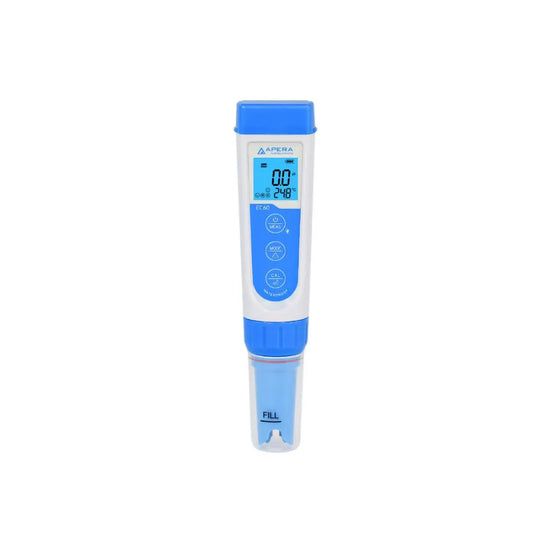 APERA EC60 premium EC, TDS and salinity pocket tester kit for hydroponic nutrient monitoring and water quality testing.