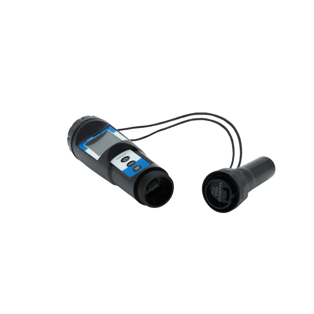 AQUA MASTER TOOLS P110 Pro2 combo pen with replaceable electrode removed, showing connector pins and cap cord