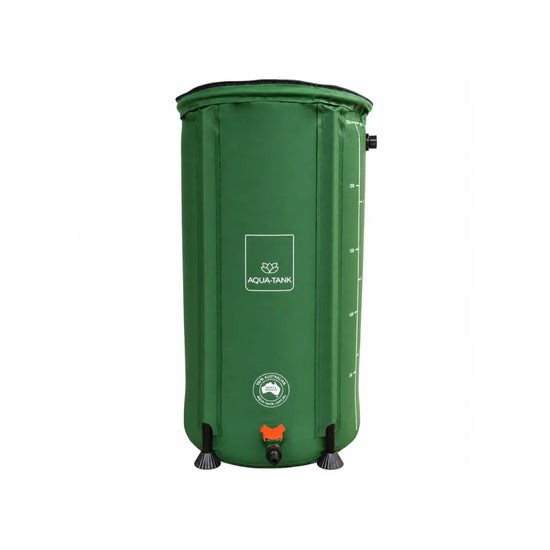 AQUA-TANK 100L foldable rainwater tank with tap outlet and level indicator, portable water storage for garden and hydroponics