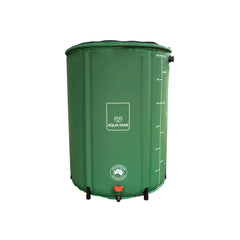 AQUA-TANK 225L foldable rainwater tank with tap outlet and level gauge, portable water storage for garden and hydroponics