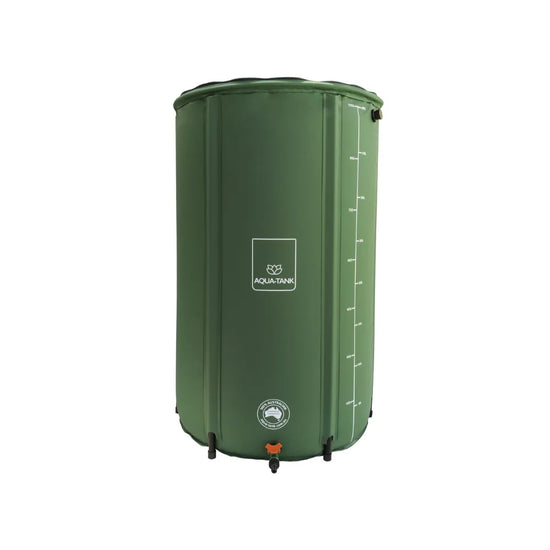 AQUA-TANK 400L foldable rainwater tank with outlet tap and level gauge, large portable water storage for garden and hydroponics