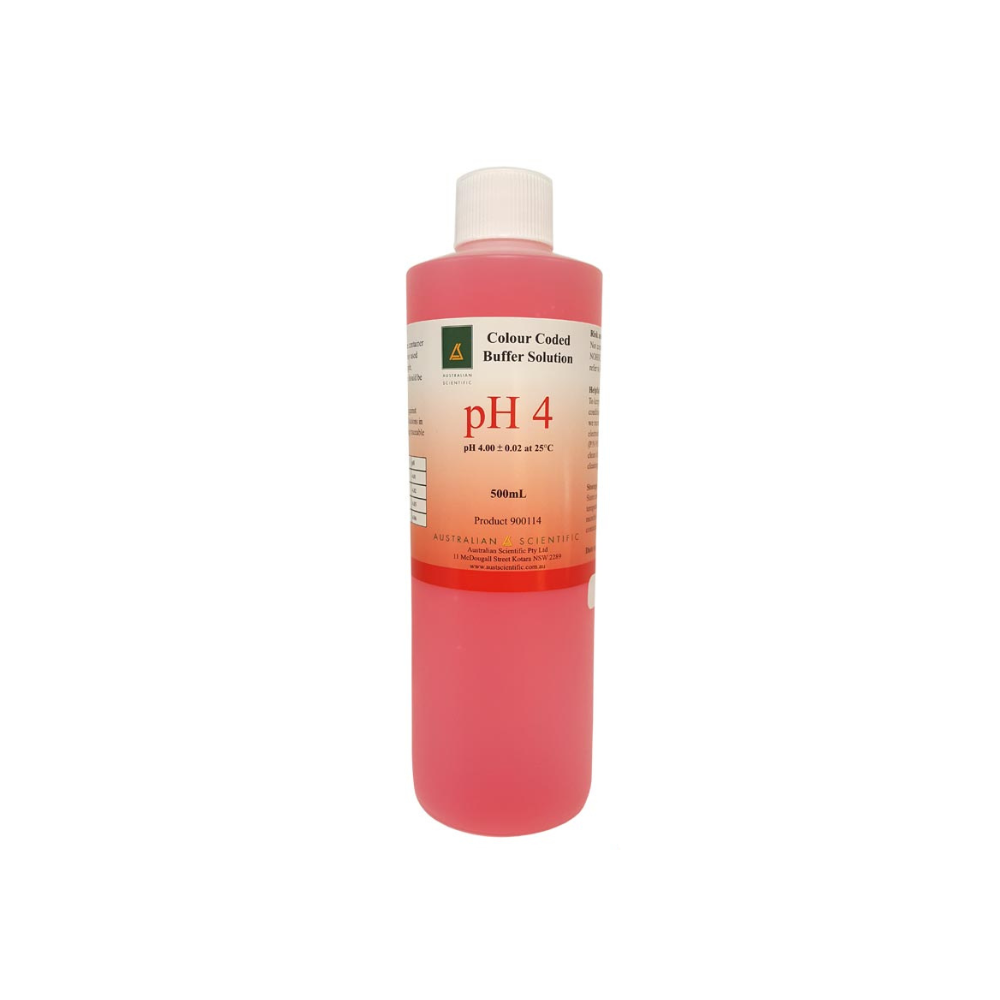 AUSTRALIAN SCIENTIFIC pH 4.0 Calibration Solution 500ml - A-Grade Hydroponics