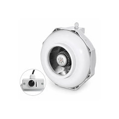 CAN-FAN RK 125LS/370 centrifugal inline fan with integrated 4-speed controller for grow tent ventilation