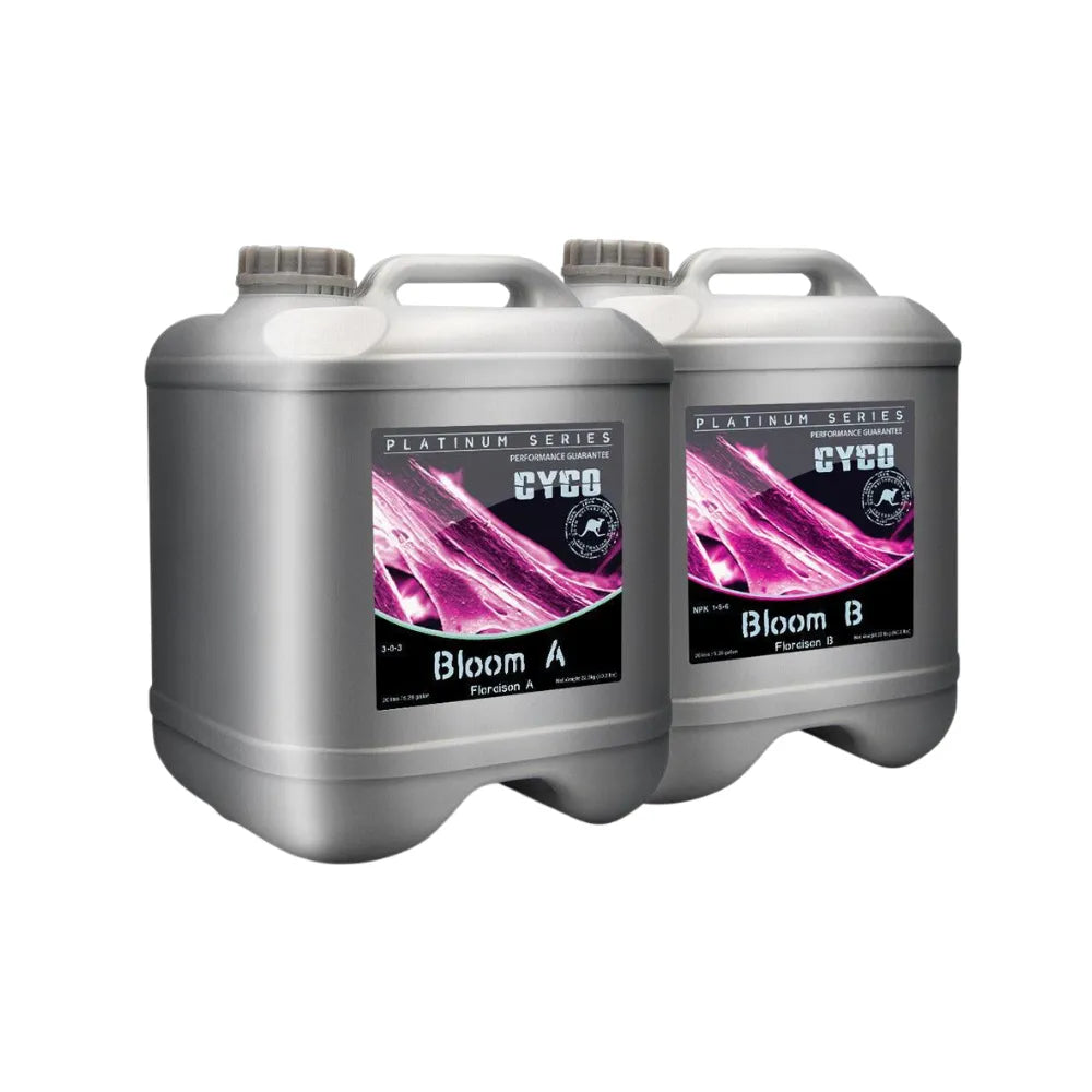 CYCO Platinum Series Bloom A &amp; B 20l set liquid fertiliser for enhanced flower growth hydroponic system