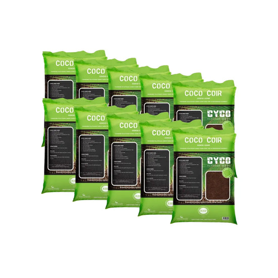 CYCO Coco Coir 10-Pack value premium hydroponic growing medium bags, high-quality washed coco peat substrate for indoor plants and gardening
