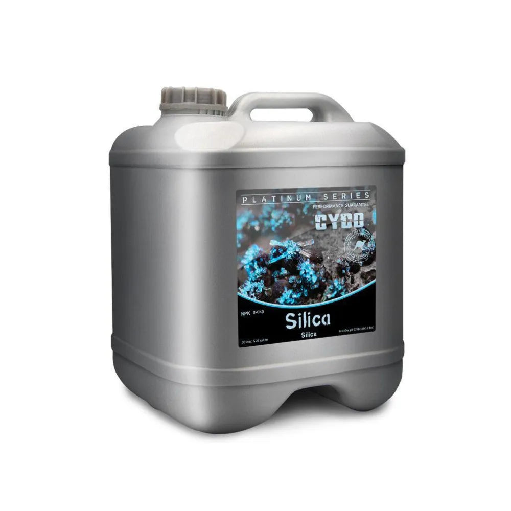 CYCO Silica Platinum Series supplement, hydroponic additive for increased durability, nutrient uptake and overall plant performance. 20L available for pre-order.