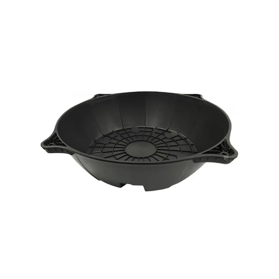 G-POT Base 550mm gardening drainage tray for GEO POTS, heavy-duty air pruning pot base with tapered airflow design for fabric and plastic grow pots.